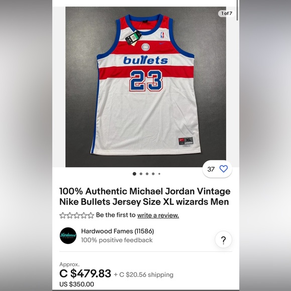Vintage Micheal Jordan size XL mint condition Bullets jersey - Picture 9 of 10